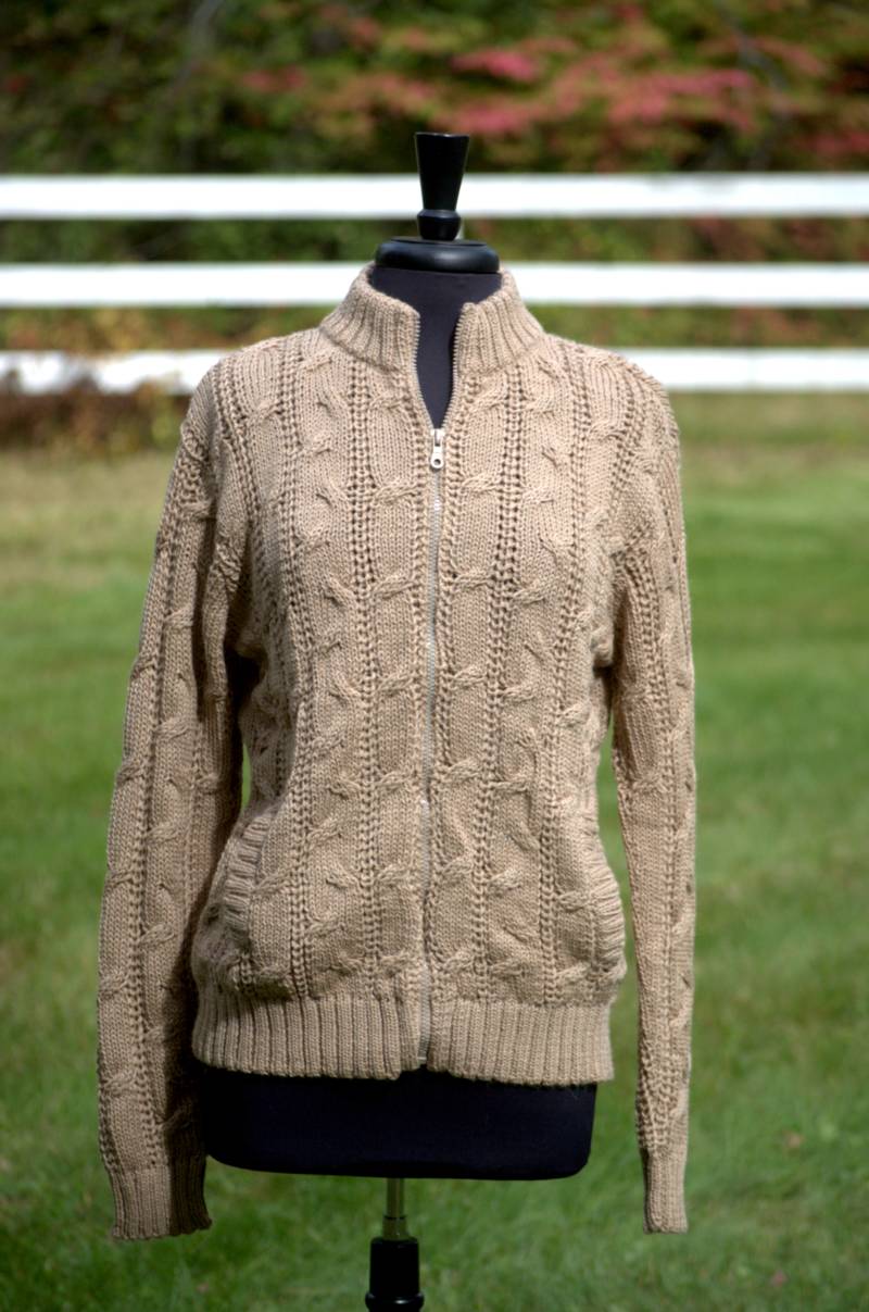 Pure Baby Alpaca Cabled Jacket Mt Caesar Alpacas