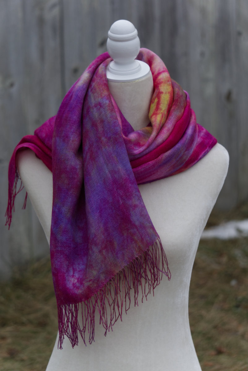 70 Baby Alpaca 30 Silk Hand Painted Scarf Mt Caesar Alpacas