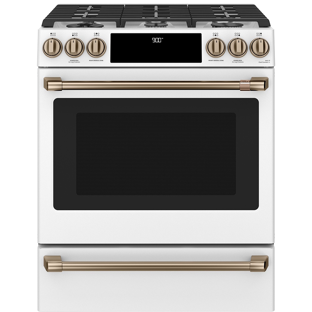 GE CAFÉ 5.7 cu. ft. SlideIn 6 Burner Dual Fuel Range CC2S900P4MW2