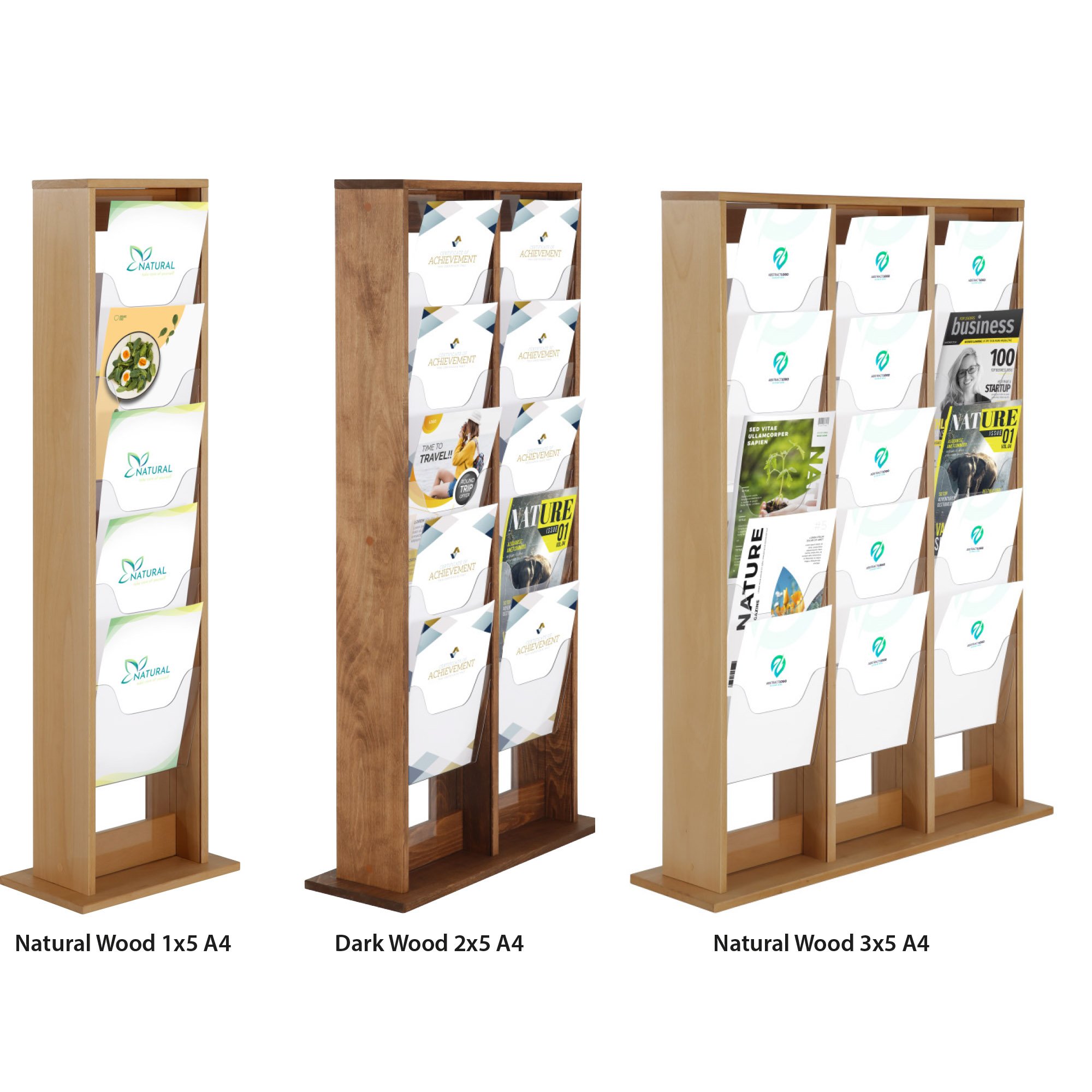 Free Standing Wood Magazine Rack MT Displays