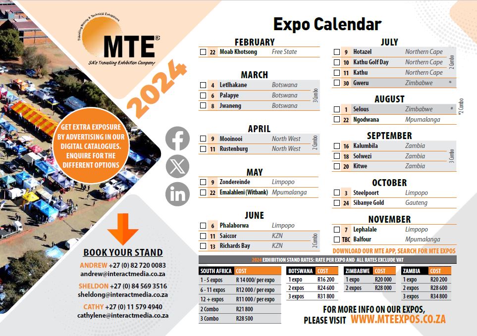 MTE’s May 2024 calendar update Mining and Technical Exhibitions