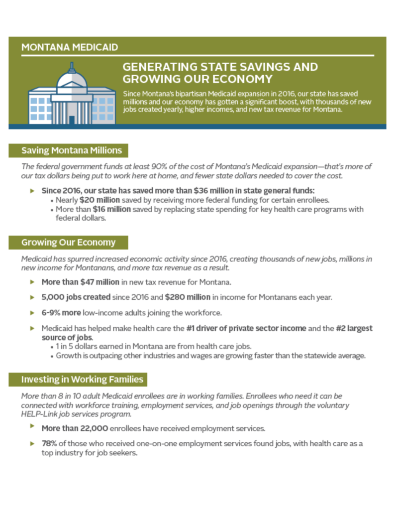 Montana Medicaid Generating State Savings and Growing Our Economy