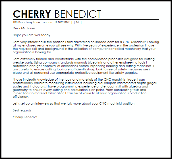 CNC Programmer Cover Letter Sample | | Mt Home Arts (605 x 558 Pixel)