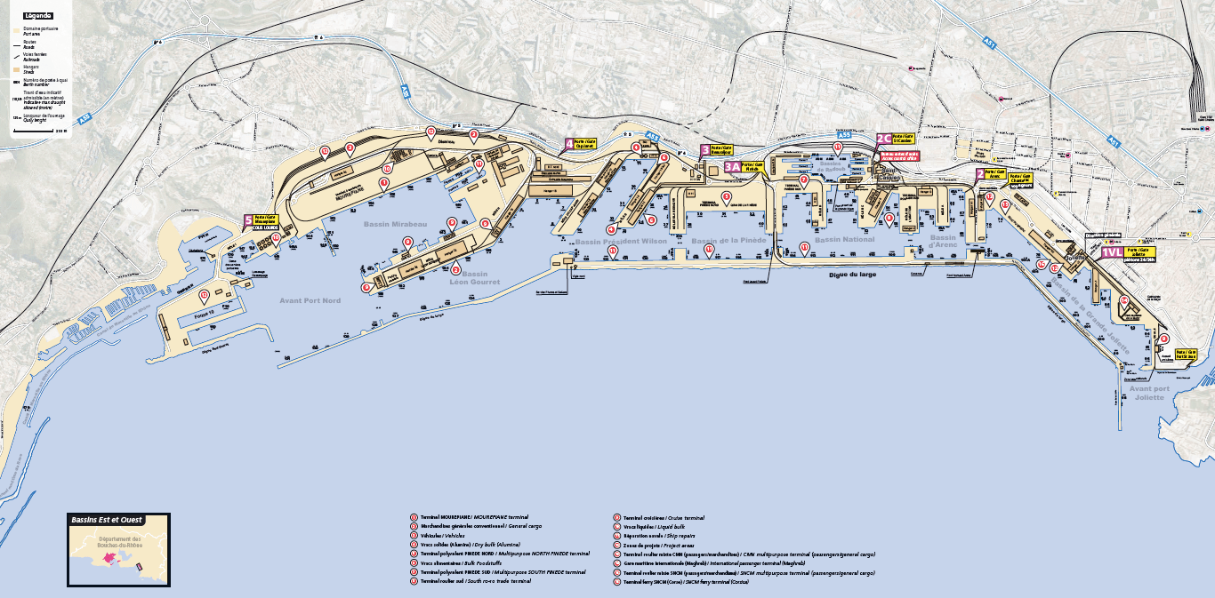 Pain Points De La "Carte Du Port De Marseille" Plan du port MTI MARSEILLE