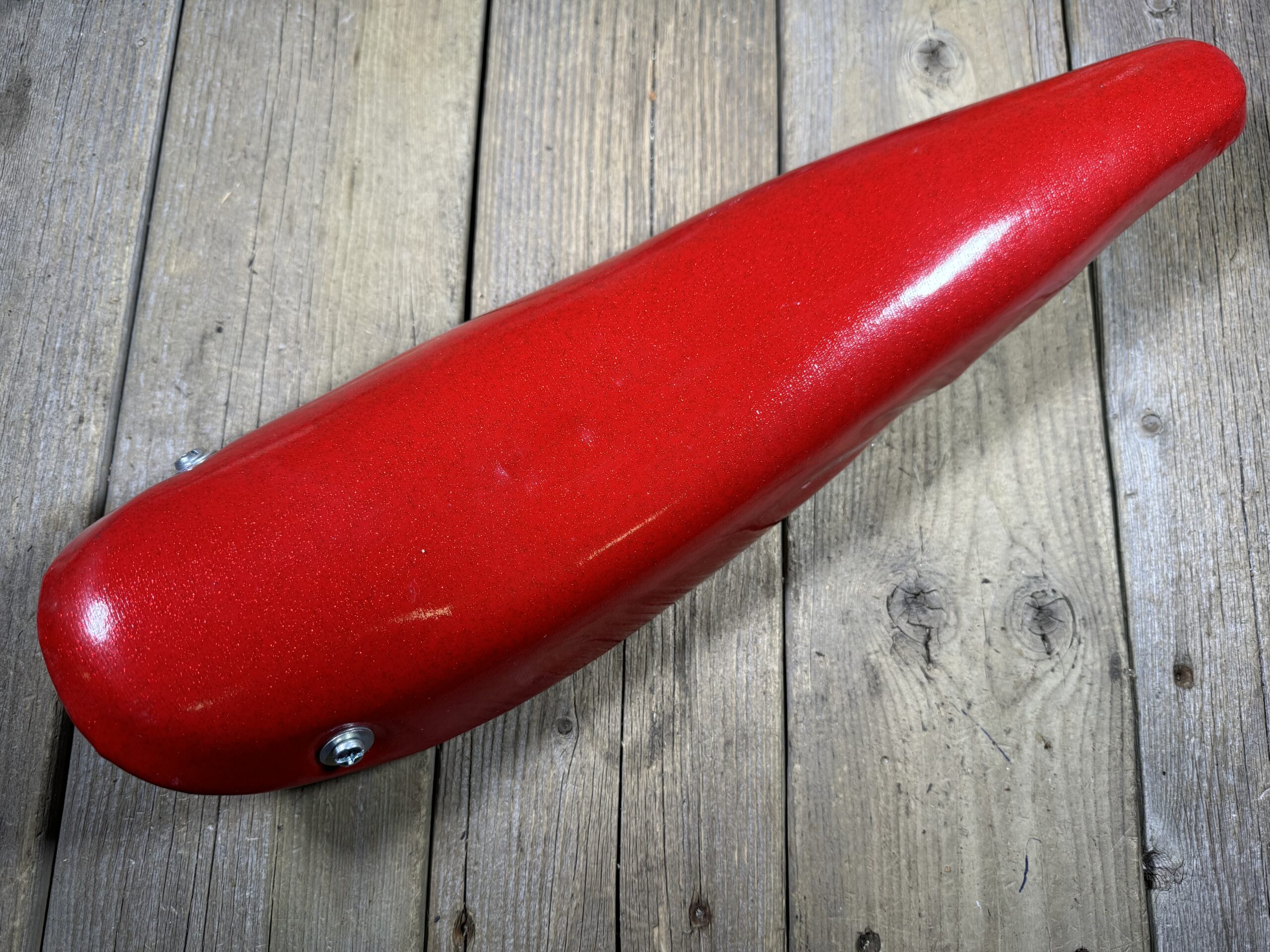 Muscle Bike Sissy Bar Banana Seat RED Metal Flakes MTL CYCLES