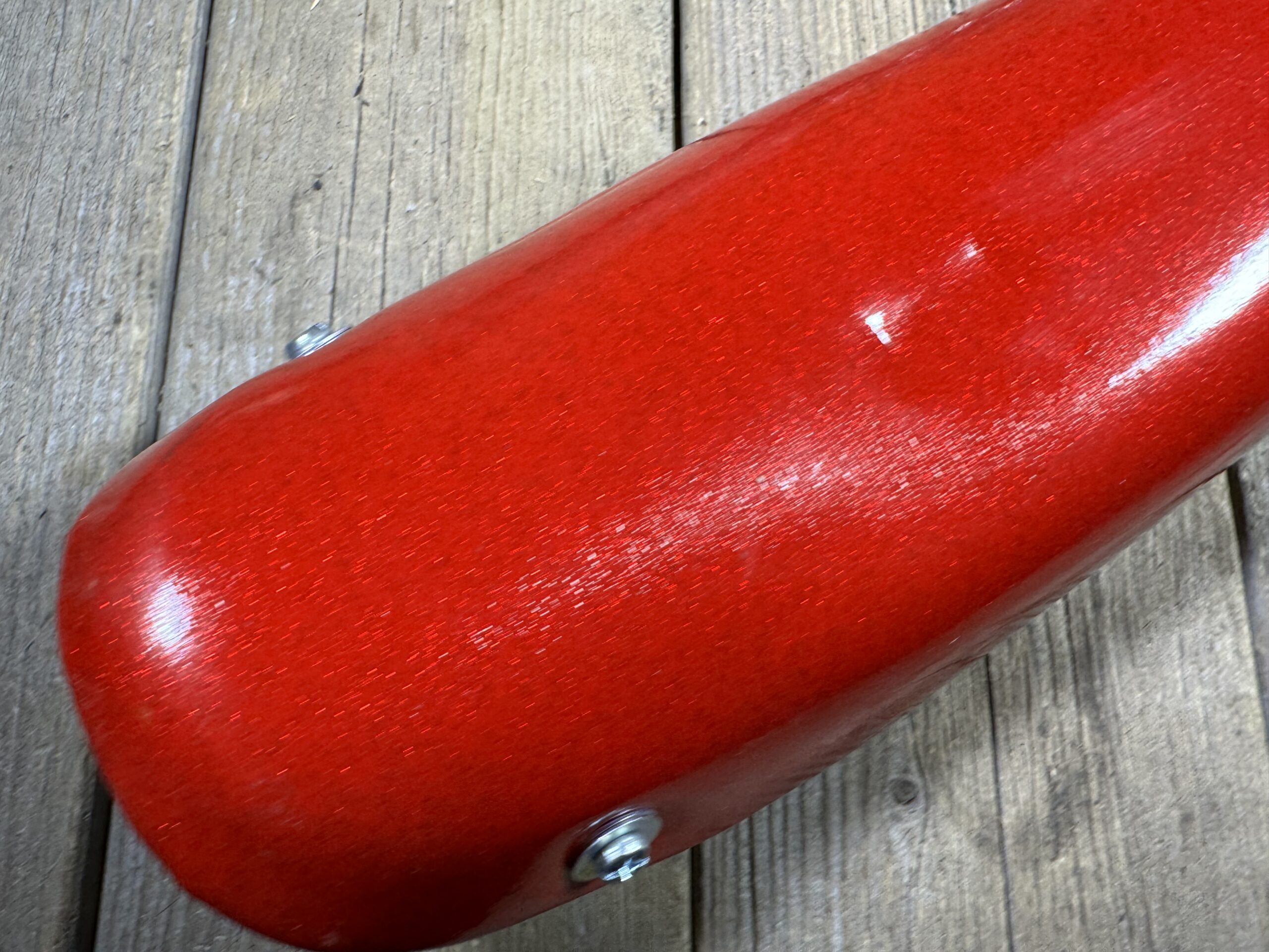 Muscle Bike Sissy Bar Banana Seat RED Metal Flakes MTL CYCLES