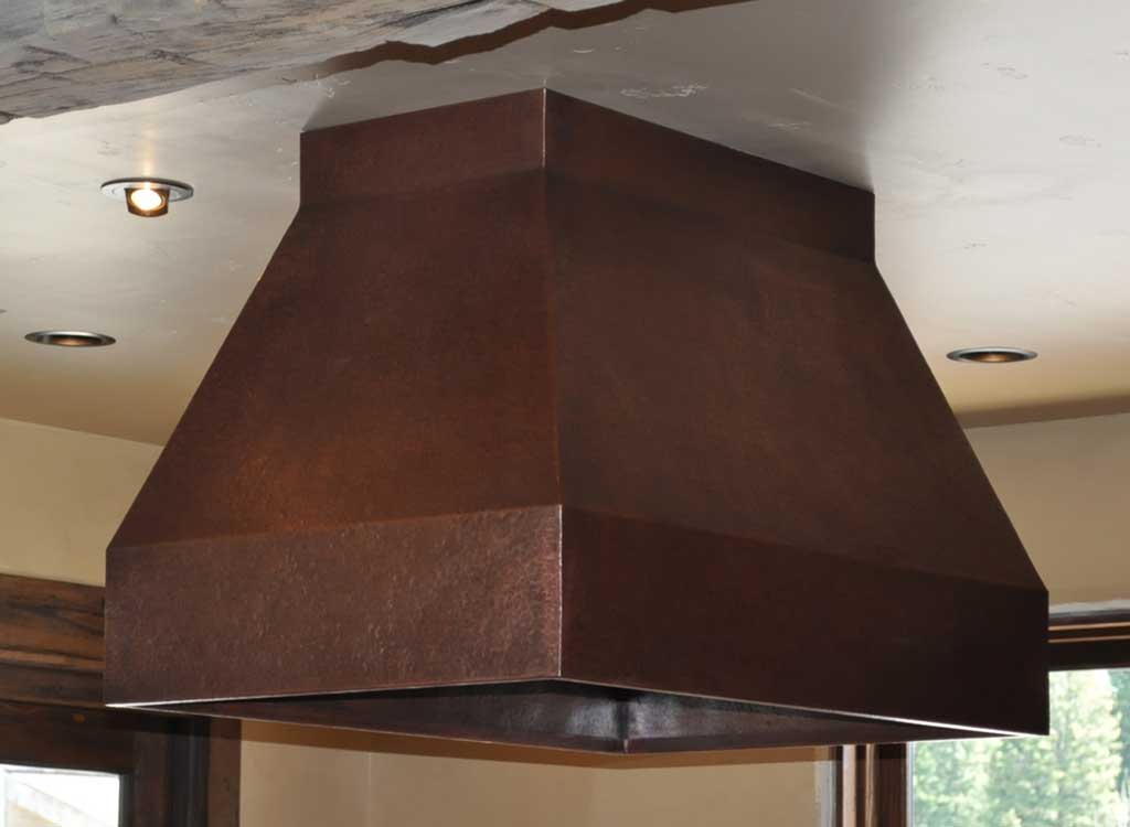 Rustic Copper Island Range Hood “Ennis” Mountain Copper Creations