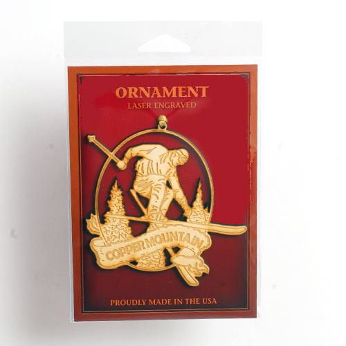 Ornament Lazer wood skier Copper Mtn 1901CM Mountain Sights
