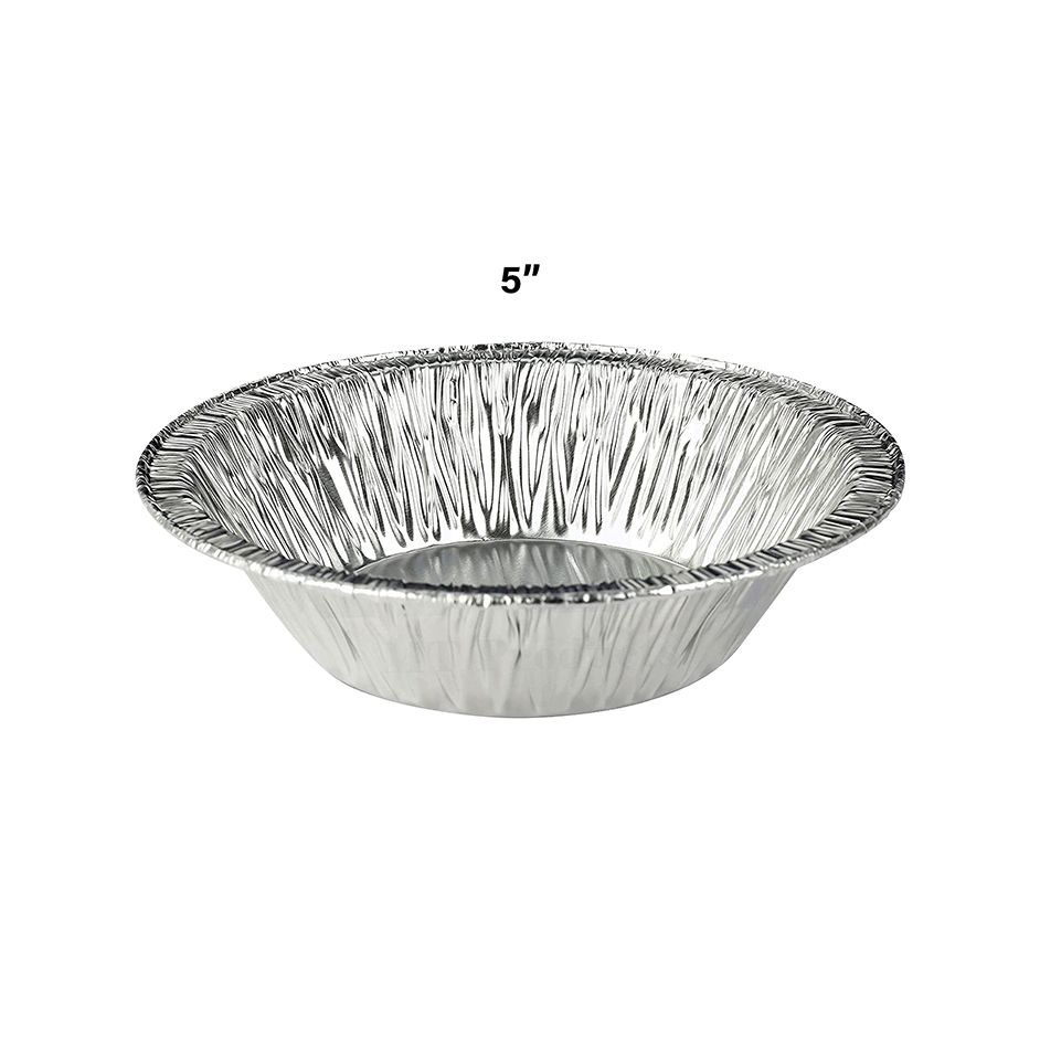 MT Products 5 Inches Disposable Aluminum Foil Tart / Pie Pan Pack of