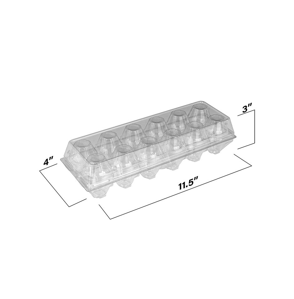 MT Products TriFold Egg Cartons Clear Plastic Recycled PETE Material