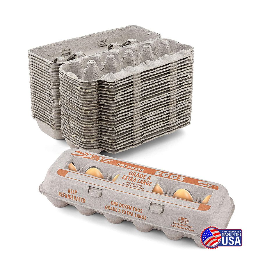 MT Products Printed Natural Pulp Egg Cartons Bulk Holds Up to Twelve