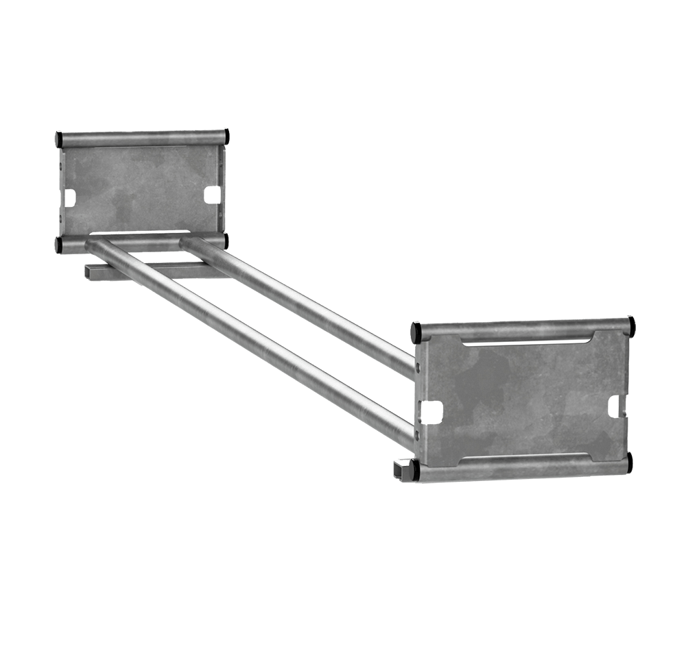 Option extension (spacer) for steel roof rack for commercial vehicles