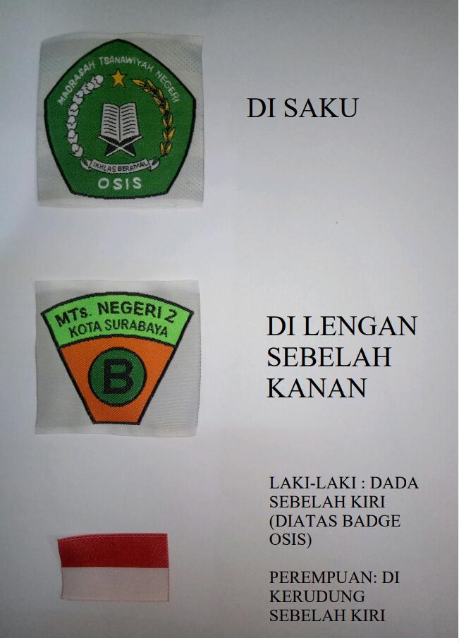 Contoh Pemasangan Atribut Madrasah – MTsN 2 Kota Surabaya