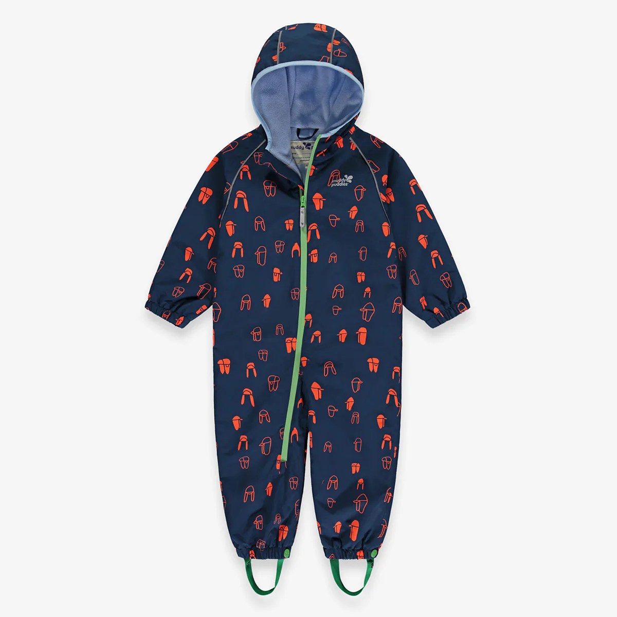 EcoSplash Fleece Lined Puddle Suit Navy Muddy Puddles Kids