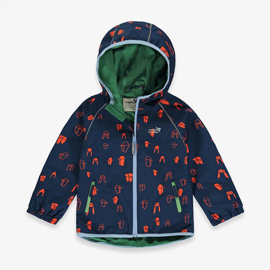 EcoSplash Fleece Lined Jacket Navy Muddy Puddles Kids Waterproofs