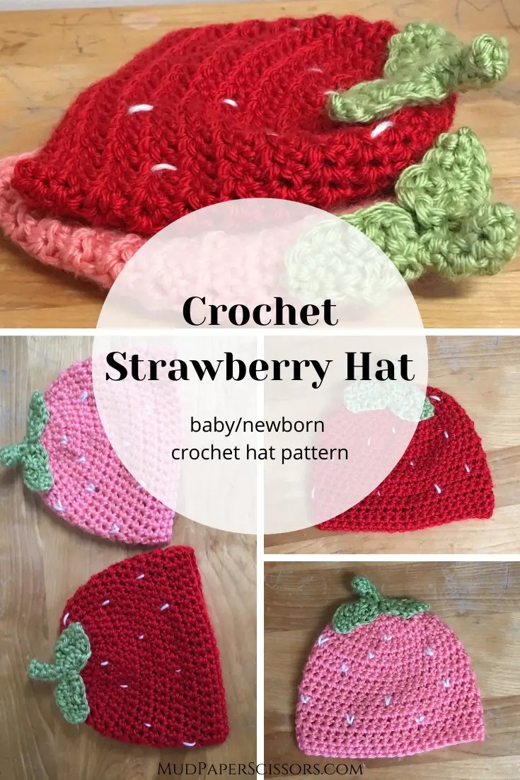 Strawberry Crochet Hat Pattern Newborn Hat Mud Paper Scissors