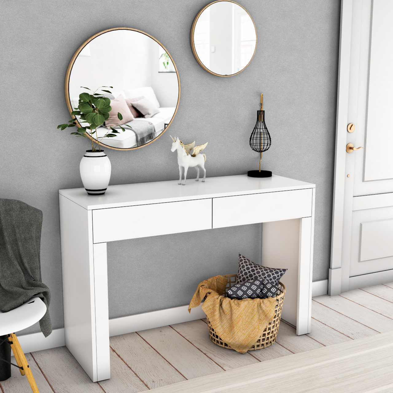 Mesa Recibidor Amplia Melamina 18mm Con Cajones!! Muebles Juligon