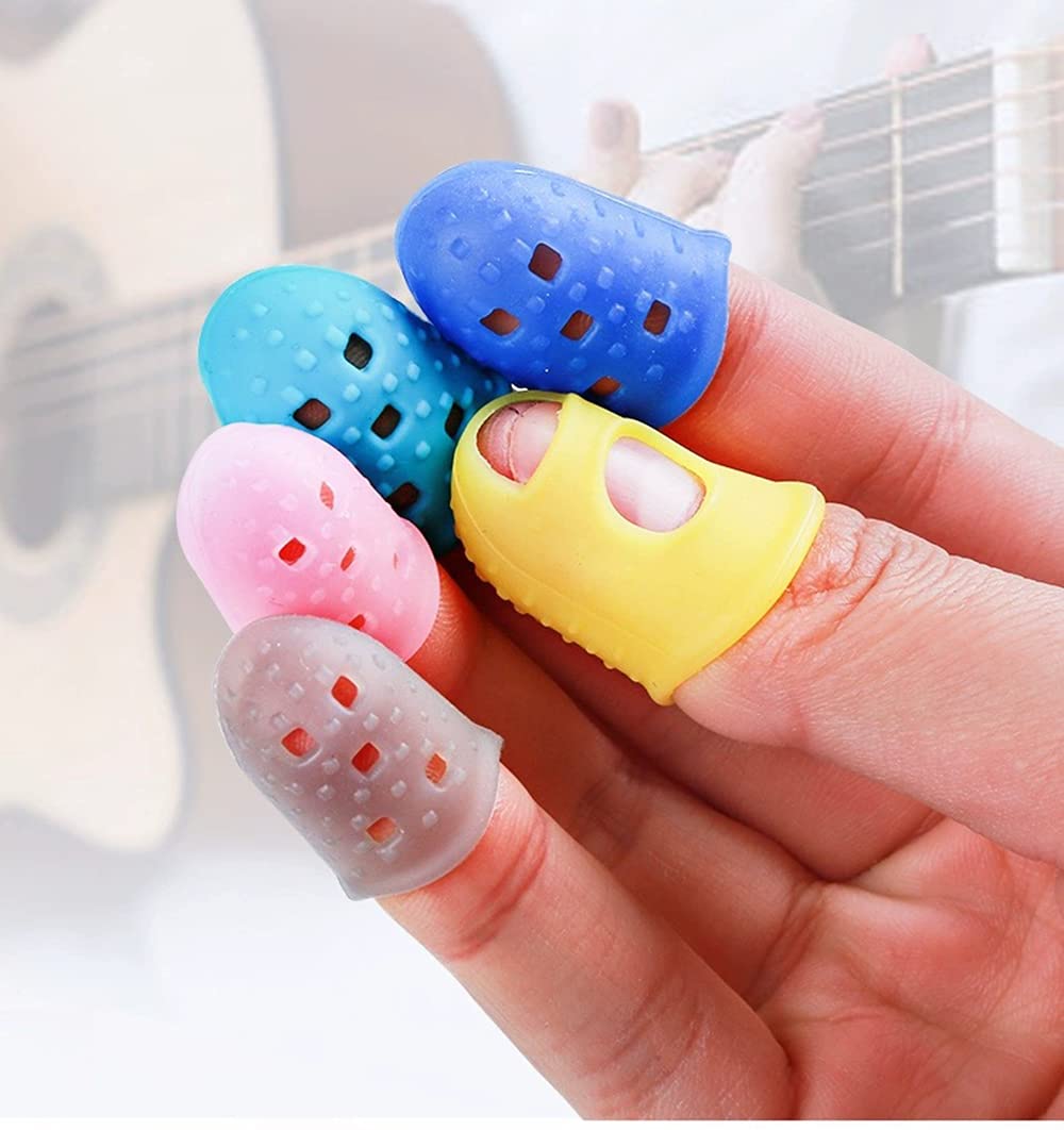 Finger Sleeve Silicone Fingertip Protectors Guitar Finger Guards Finger