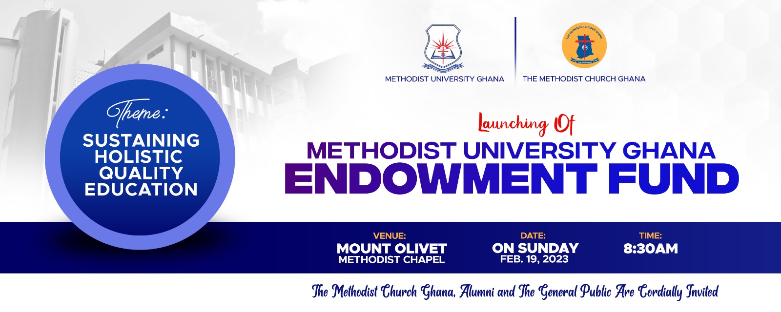 Launching of the MUG Endowment Fund Methodist University Ghana