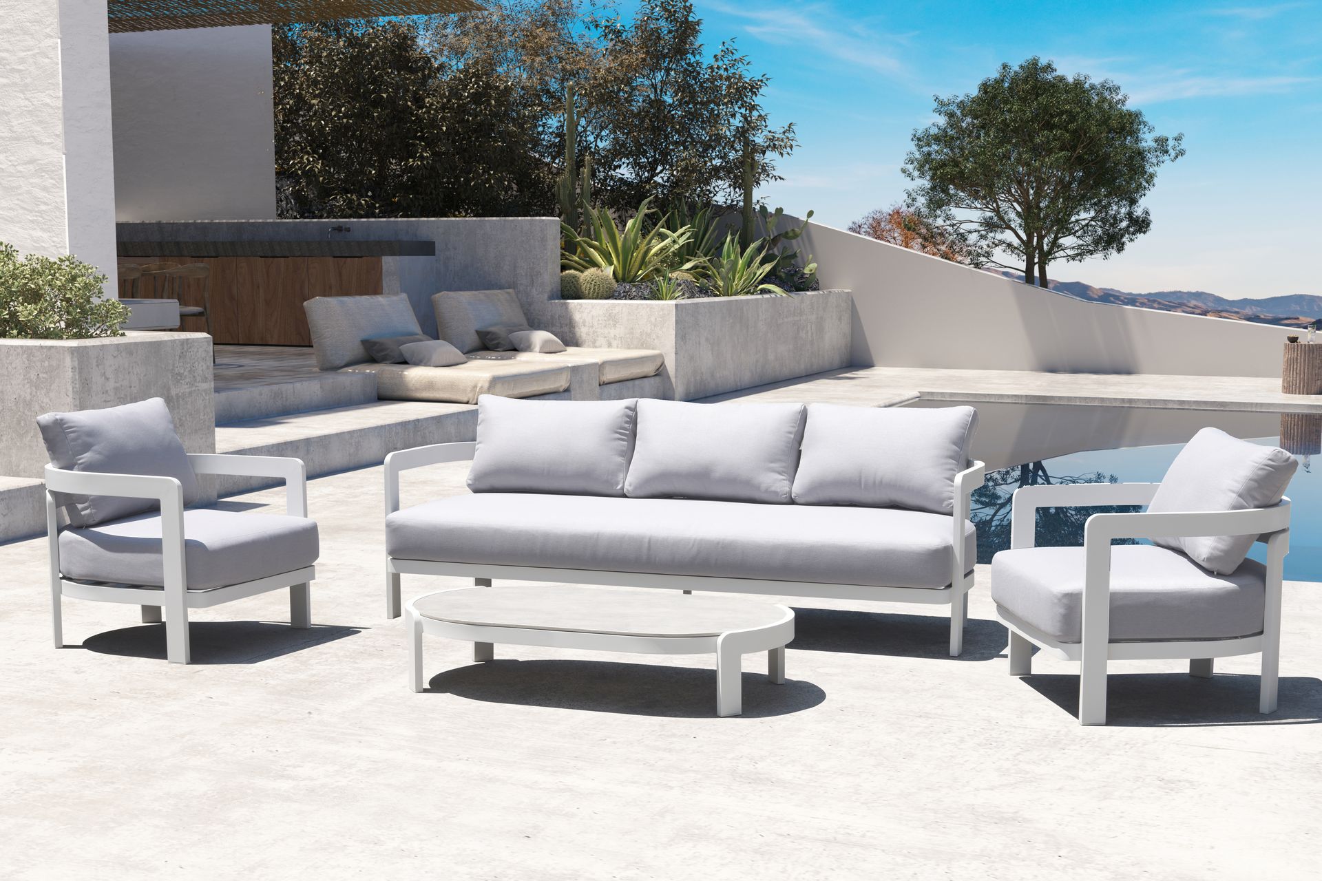 Lounge set BABYLON White Mugals Mobiliario
