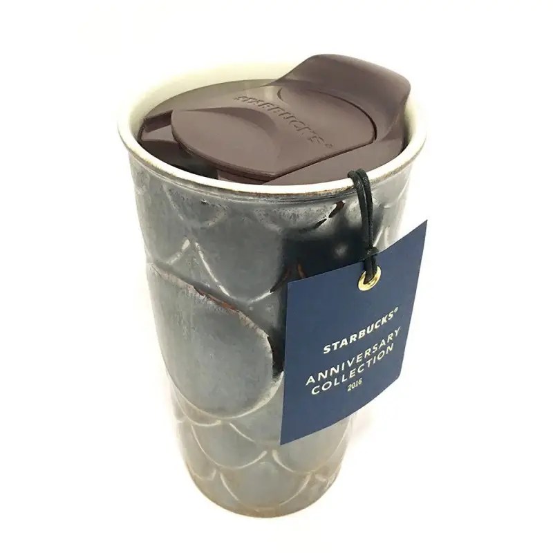Starbucks Anniversary 2016 Bronze Mermaid Scales Ceramic Travel Tumbler