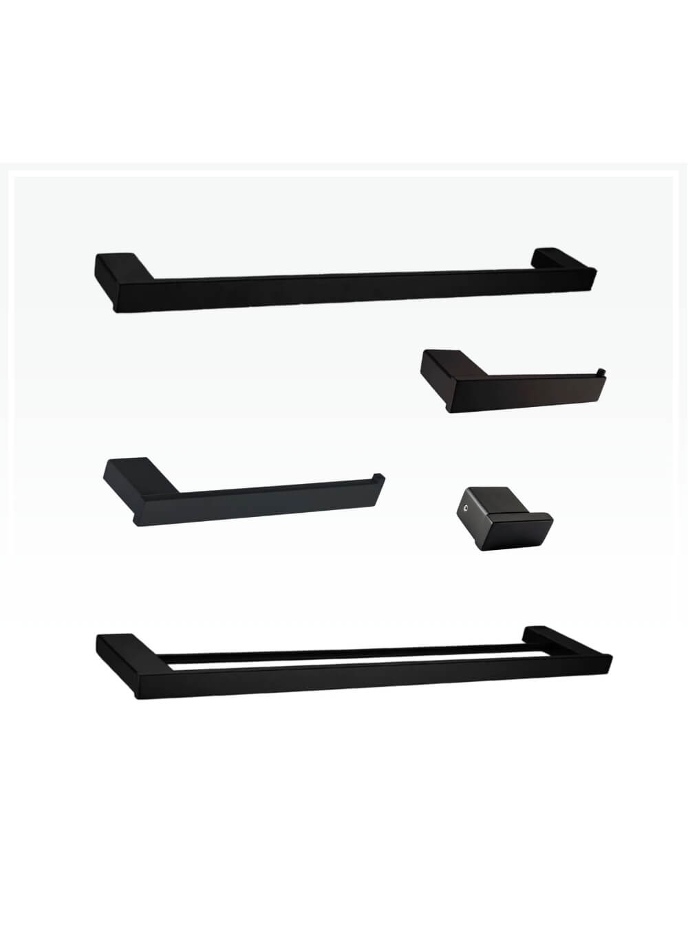 Luxury Bathroom Accessories 3pc Set, Matte Black mugo bath