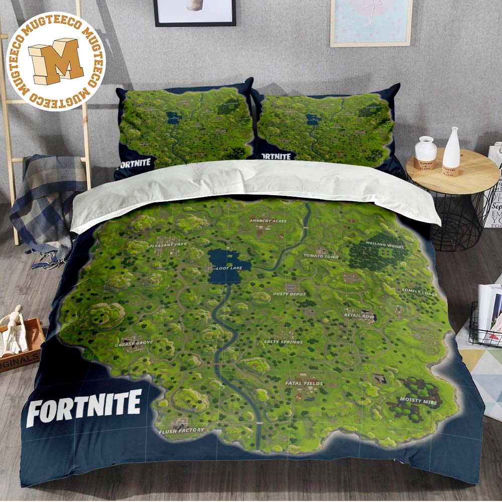 Fortnite Original Chapter 1 Map Bedding Set Mugteeco