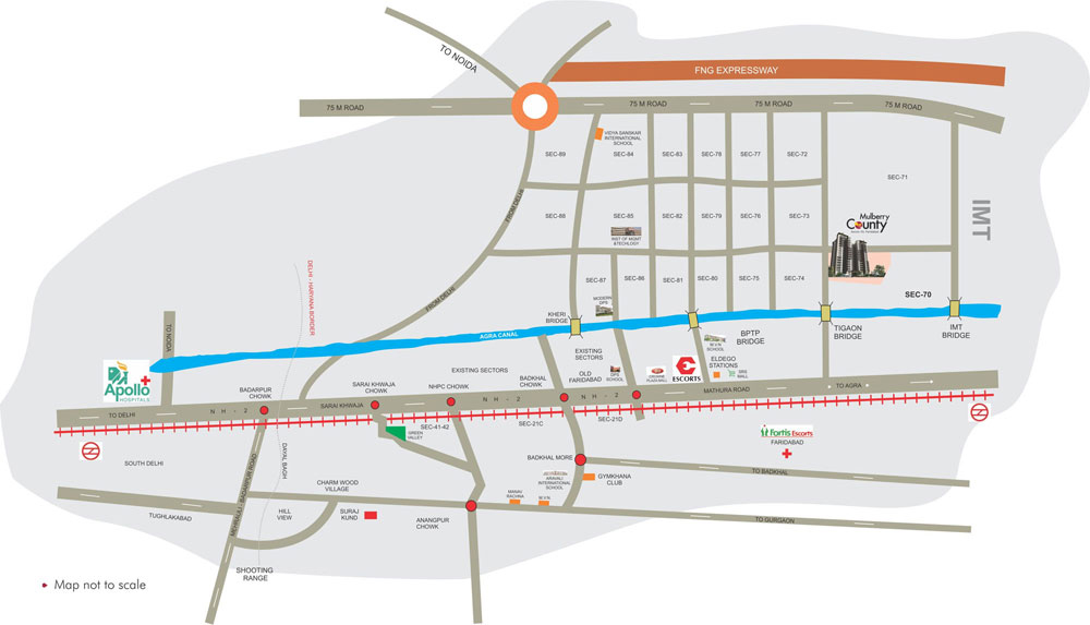 Location Plan Mulberry County Faridabad