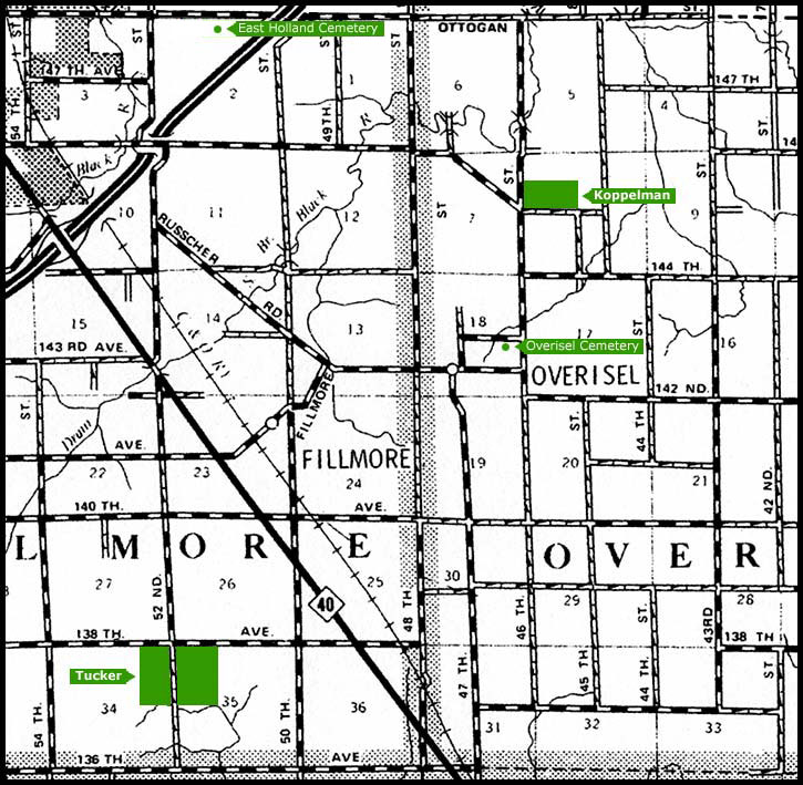 MulderMedia Family Tree Fillmore & Overisel, Michigan Map