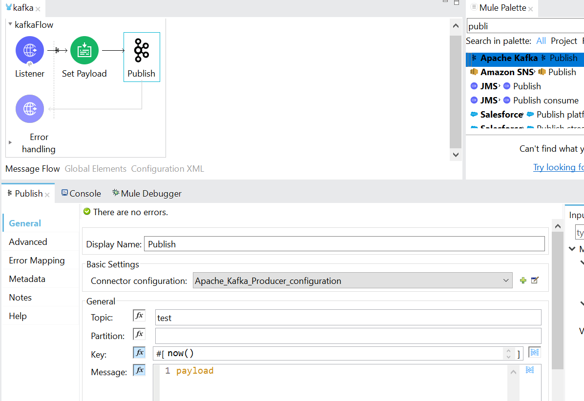 Produce Message on Kafka Topic Kafka Connector