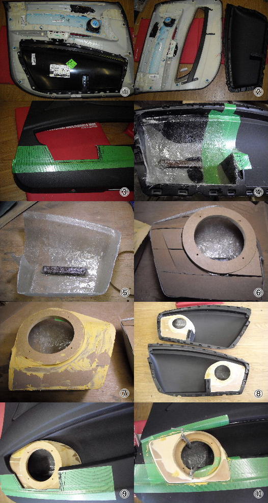 BMW X5（E70系） 1DIN追加加工＋ドアエンクロージャー＋フロントサブウーファー／ミューライクスタジオ／取付け例／輸入車