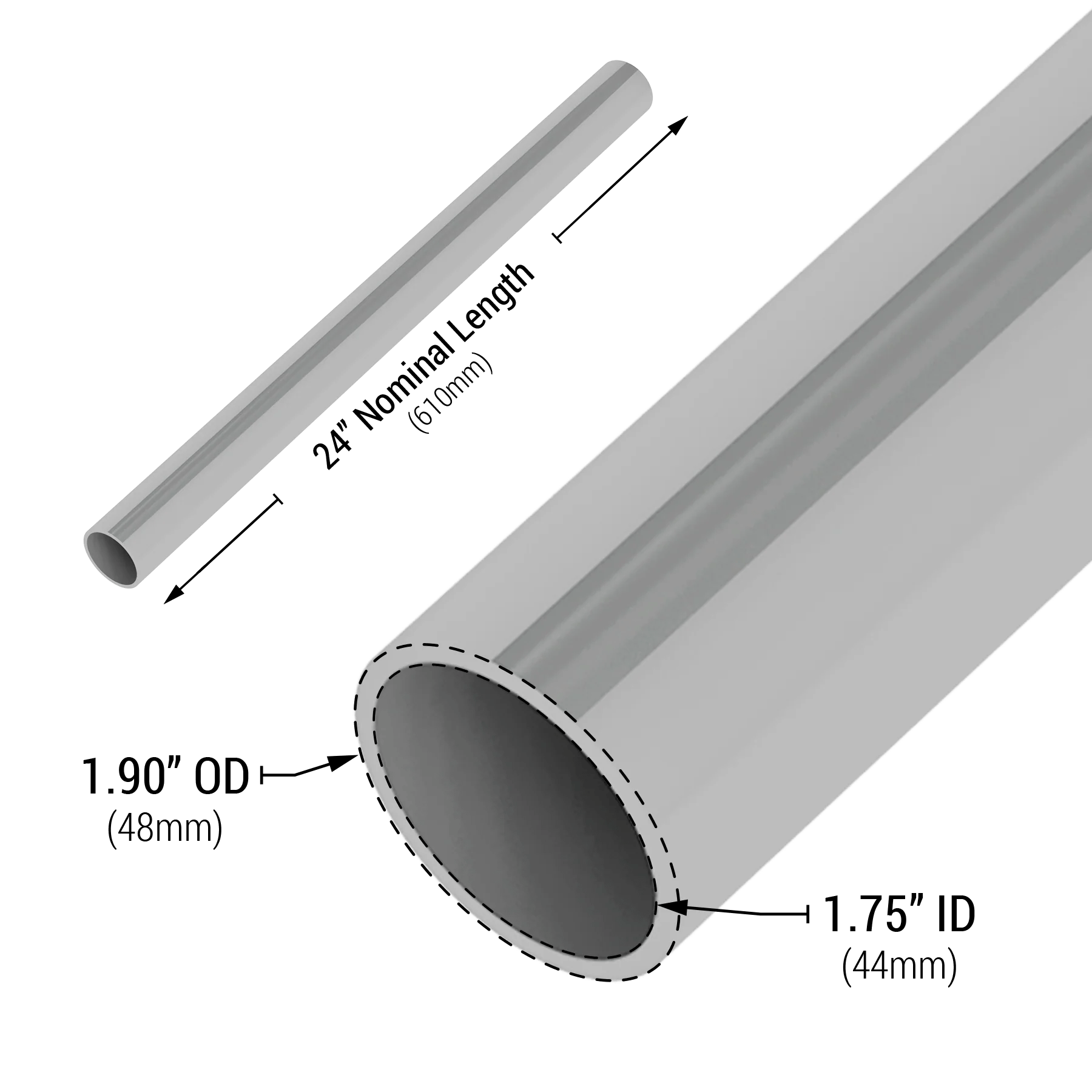 1.5Inch Thin Wall Furniture Grade PVC Pipe (Light Gray) Mullet Tools