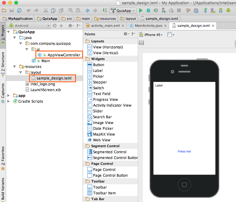 Creating a UI Using an Apple Xcode Storyboard — MultiOS Engine