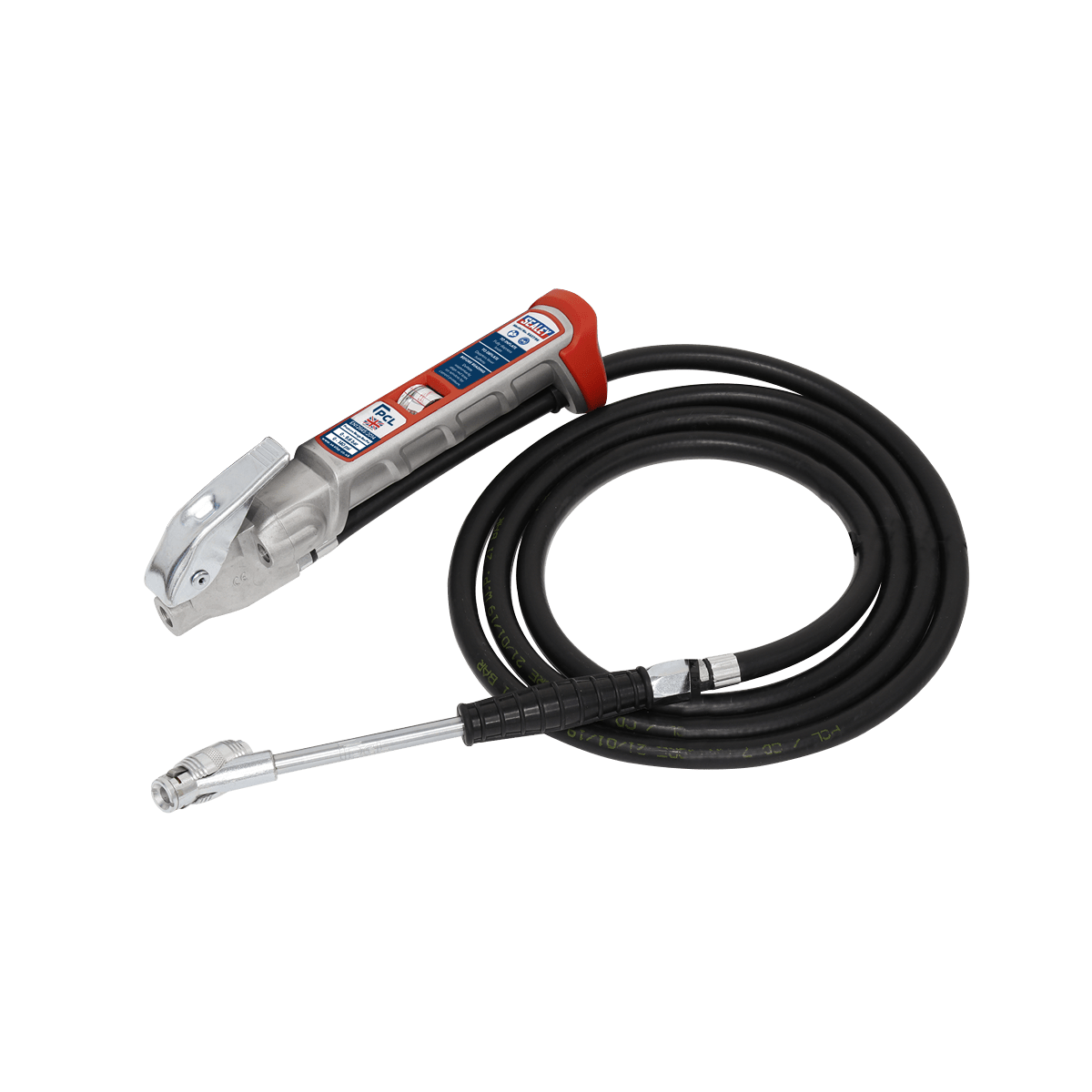 Tyre Inflator 2.5m Hose with Twin ClipOn Connector Multimax Direct