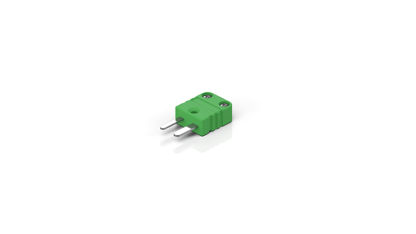 ZS30000101 Thermocouple plug in miniature version, green