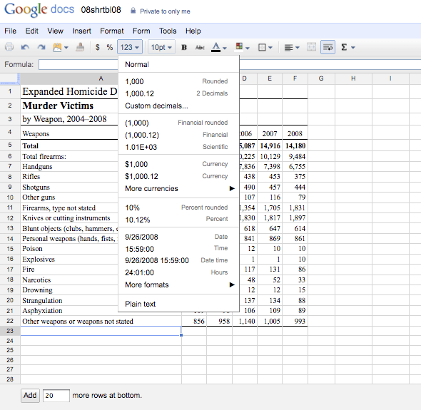 TUTORIAL FOR NUMBERS SPREADSHEET Tutorial