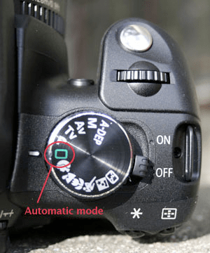Main mode dial on Canon Rebel camera