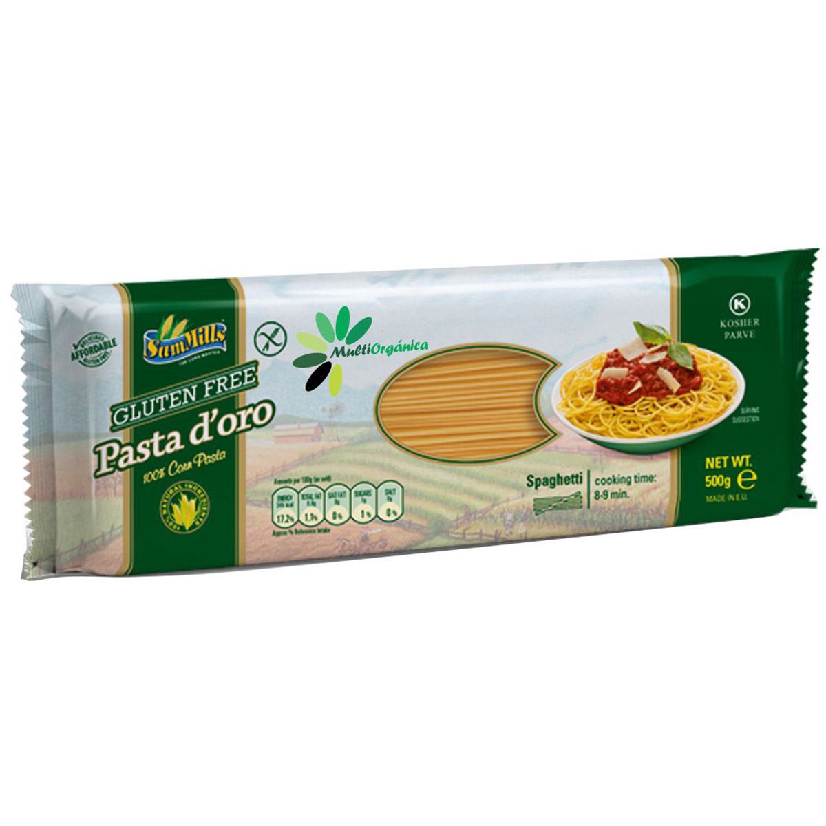 Fideos secos sin gluten de maíz 500 grs Spaghetti