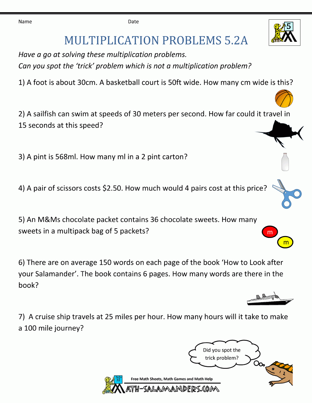 Multiplication Word Problems Grade 5 Worksheets | Multiplication Worksheets