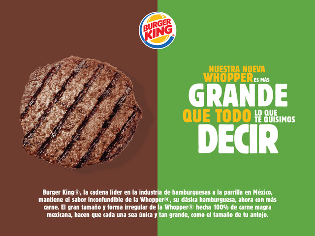 Crece la Whopper de Burger King