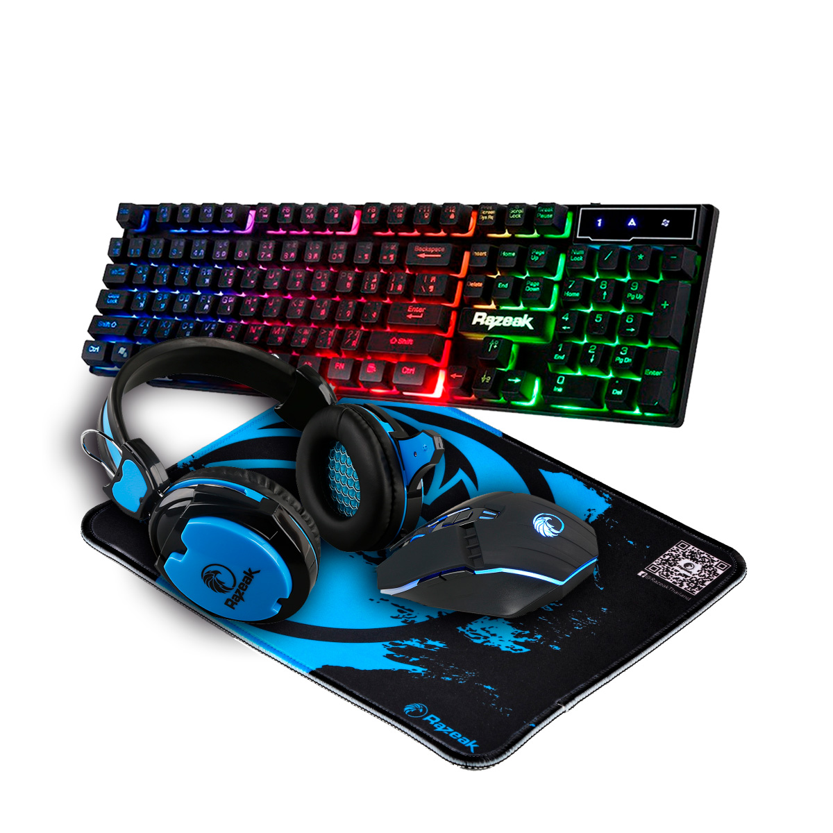 Combo Gaming Set 4in1 Razeak multiserv.UY