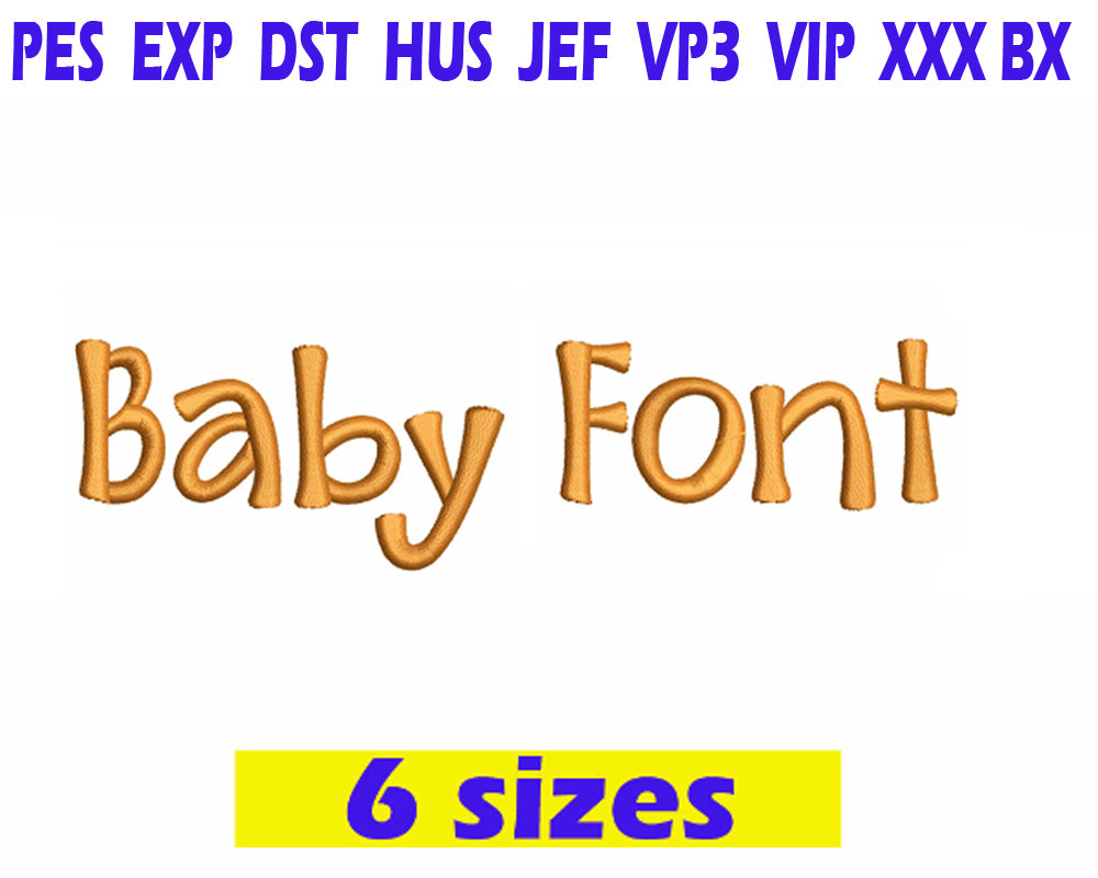 Baby Font embroidery design INSTANT download