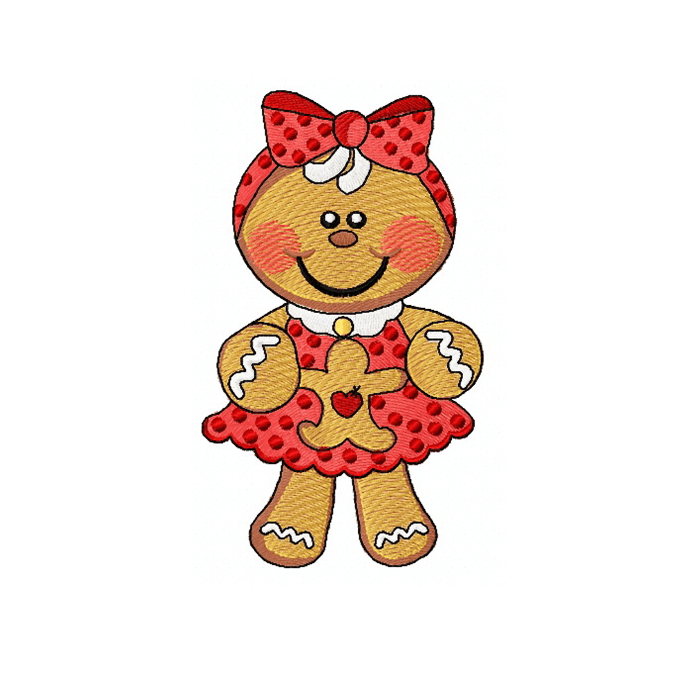 Gingerbread girl embroidery design INSTANT download Multzone