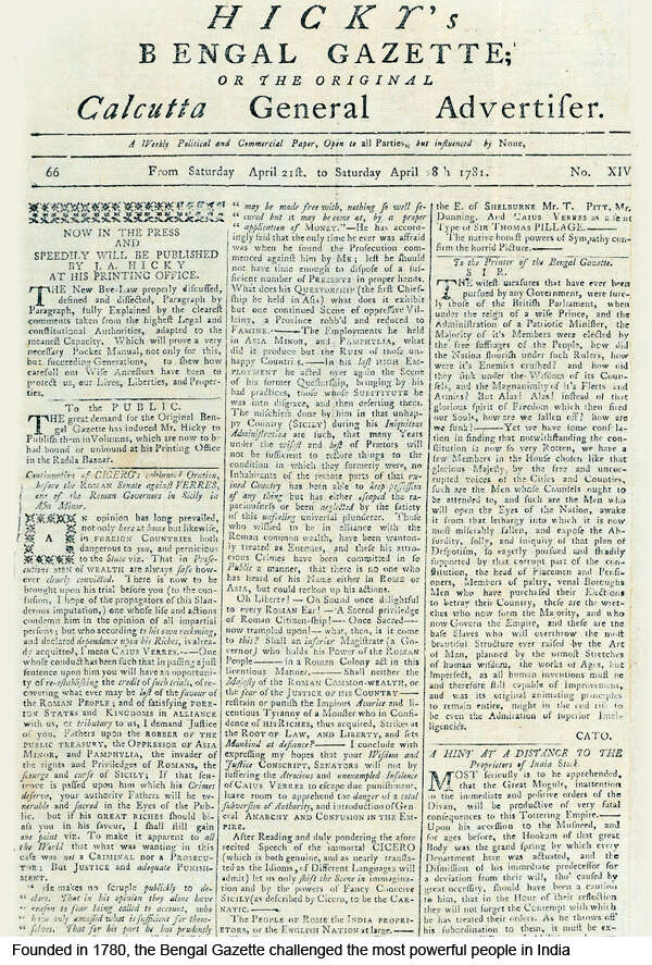 Hicky’s Bengal Gazette The story of the first Indian newspaper