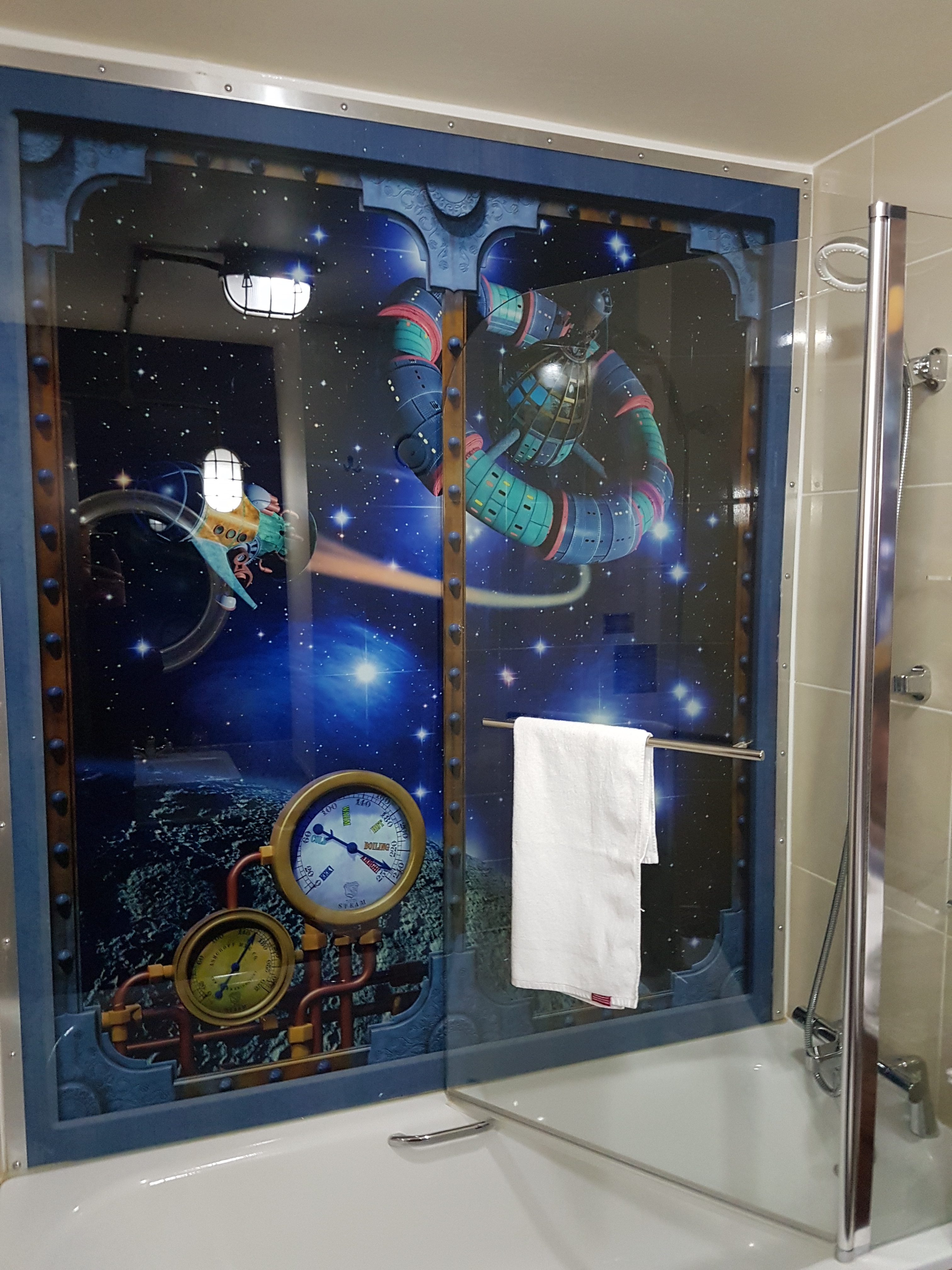 space themed shower/bath Mum's Family Fun