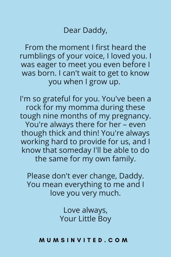 10 Dear Daddy From Unborn Baby Letters and Quotes (with Images) Mums