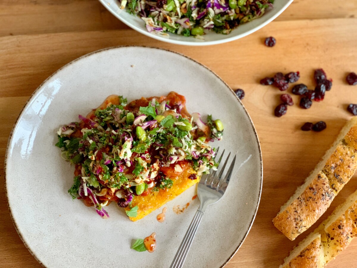 Crispy Baked Polenta with 3 Vegan Toppings Munchyesta