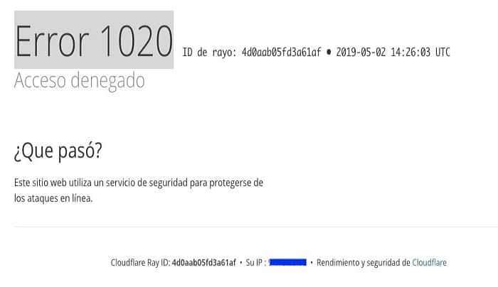 Métodos Para Reparar El Error 1020 Con Cloudflare