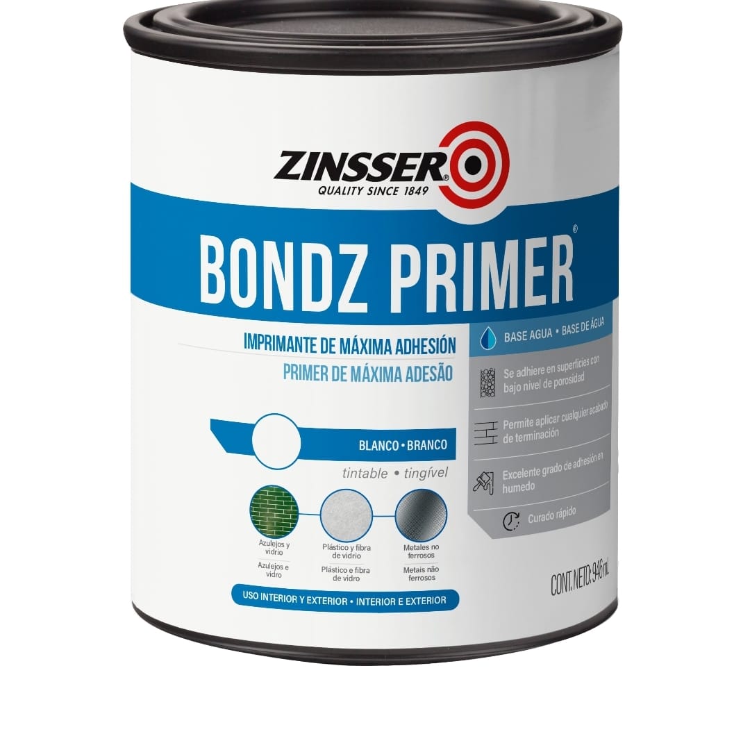 Zinsser, Bondz Primer ,Fondo de Máxima adhesión, BLANCO Y 946ML