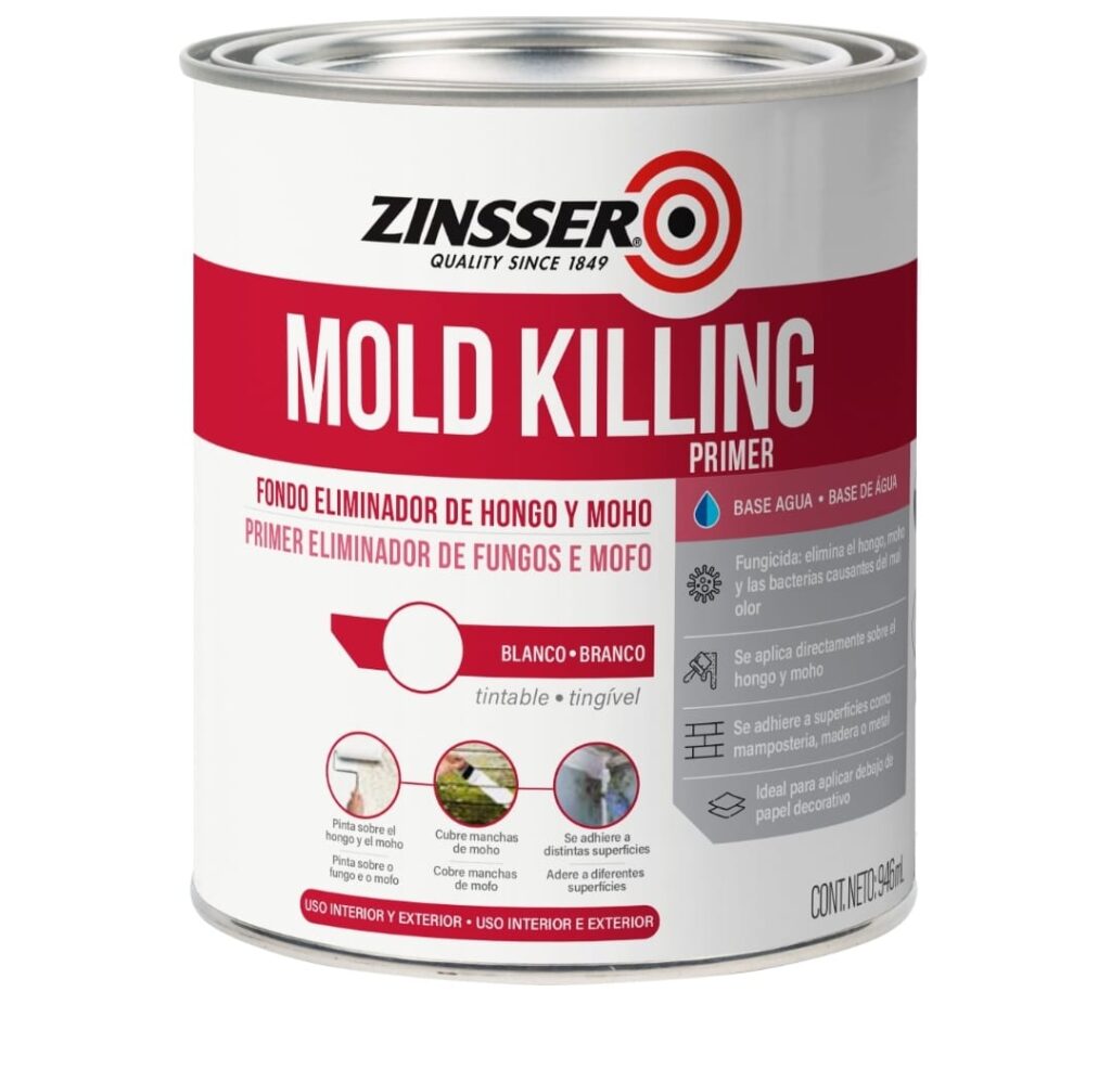 Zinsser Mold Killing Primer Fondo Eliminador de Hongo y Moho, BASE